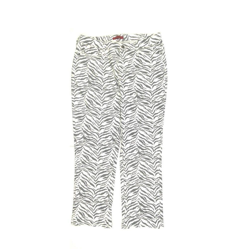 Jennifer Lopez Jeans Women 16 Multicolor Zebra Print Mid Rise Cropped R4720